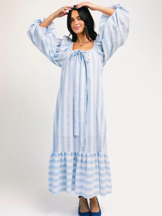 Zoco. Dresses & Skirts - CAPRI MAXI DRESS // BLUE STRIPES *ZOCO EXCLUSIVE* (Never Worn)